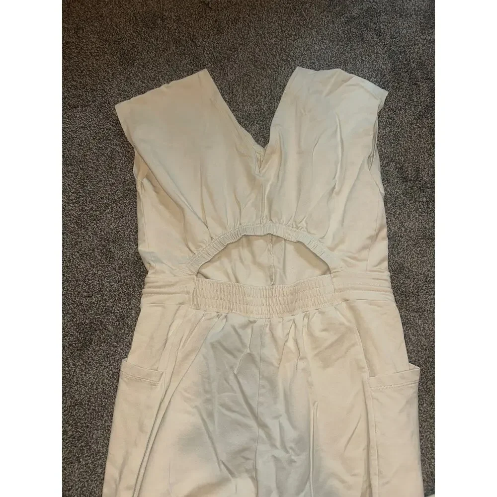 Patagonia Cream Organic Cotton Short Sleeve Roaming Jumpsuit M - Picture 5 of 5